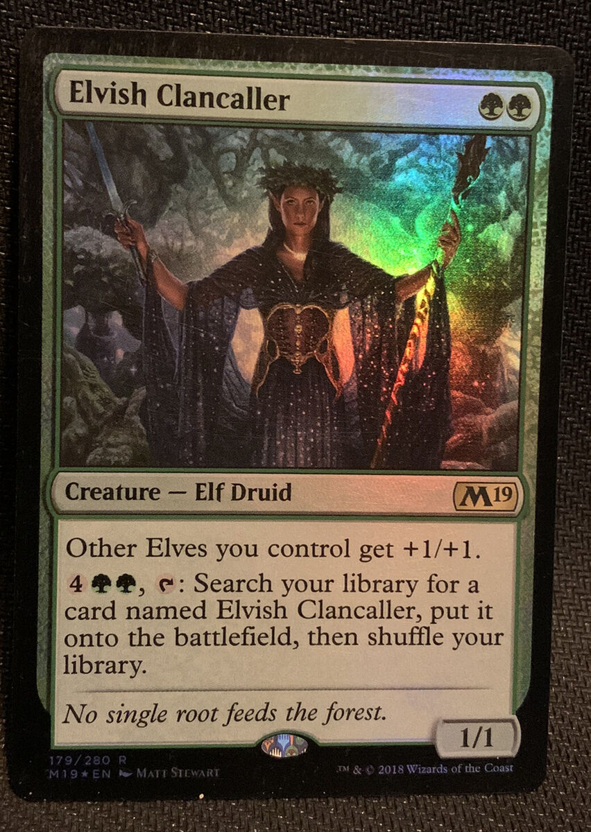 Elvish Clancaller 1x FOIL M19 MTG Core Set 2019 Rare MINT green Elvish Clancaller 1x FOIL M19 MTG Core Set 2019 Rare MINT green
