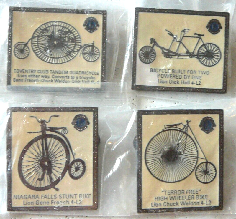 Lions club pins - TRANSPORTATION - OLD TIME BICYCLES