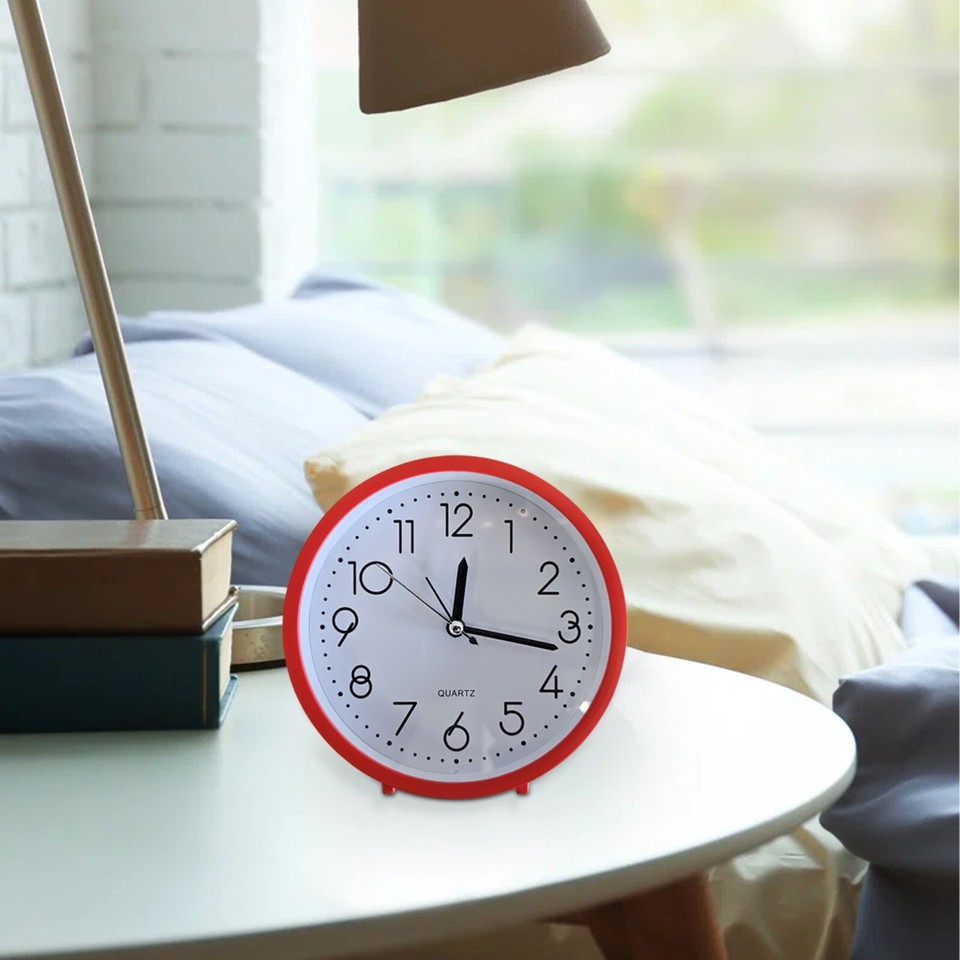 Alarm Clocks Bedside Ticking Table Clock With Analog Display Desk Clock ...