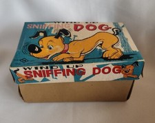 Vintage Wind Up Sniffing Dog Toy Covered Box Only