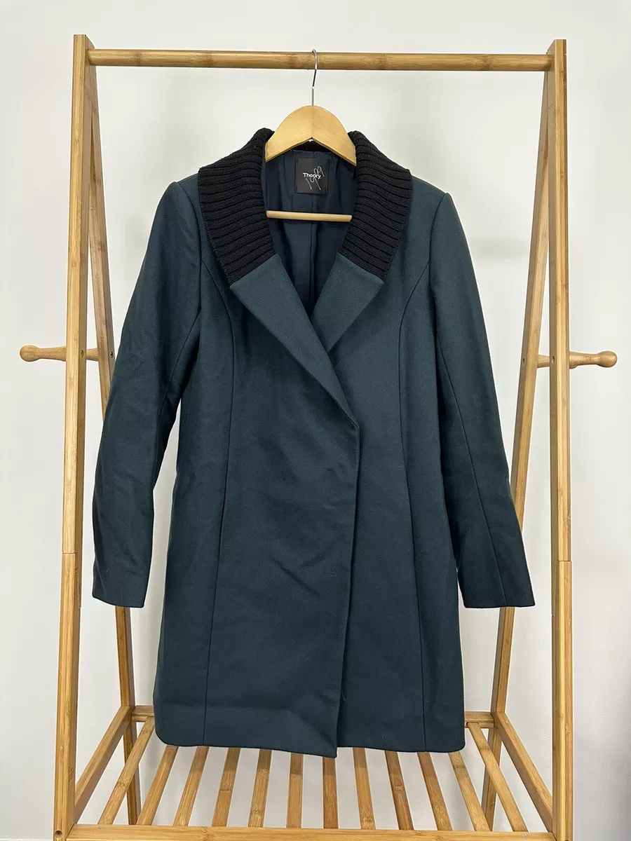Theory Women s Cashmere Wool Blend Lucean Bria Jacket Coat Size S