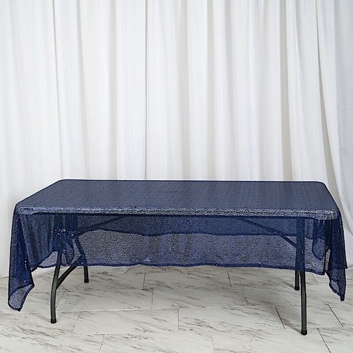 60" x 102" Sequin RECTANGULAR Tablecloth Dinner Wedding Linens Party Decorations - Picture 8 of 54