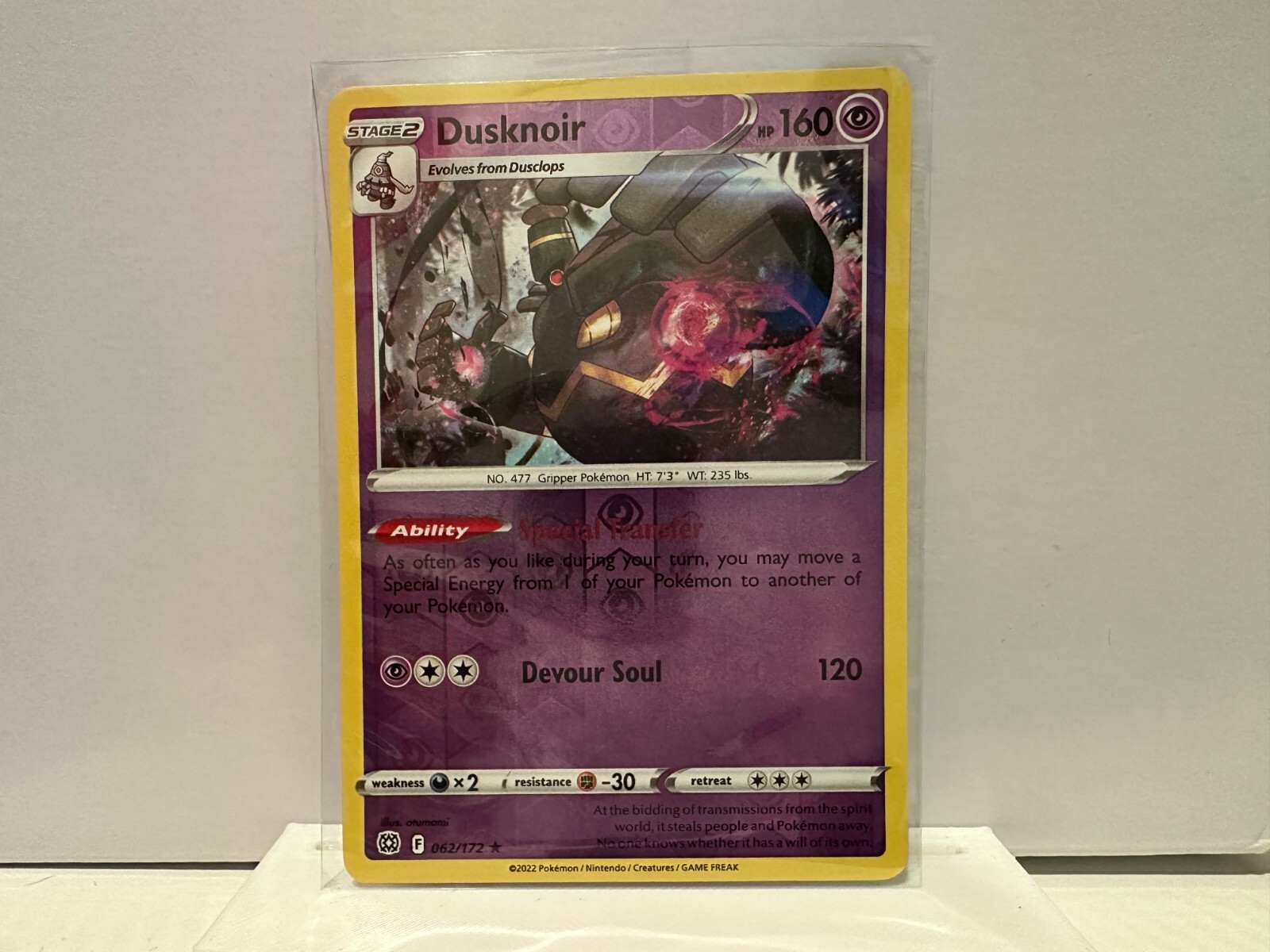 Dusknoir 62/172 Reverse Holo NM TCG Pokemon 0912 #261