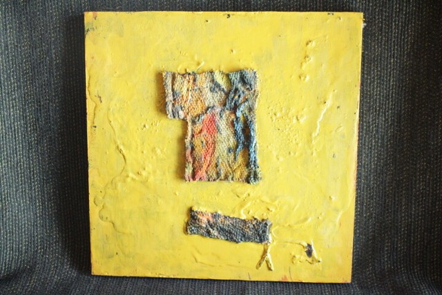 Pavlos Mayakis 'Autumnal Assemblage' Painting with Collage Fiber on Board 12x12 Pavlos Mayakis 'Autumnal Assemblage' Painting with Collage Fiber on Board 12x12