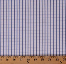 60" Fine Quality Blue Checkered Plaid Lightweight Shirting Fabric BTY D249.04