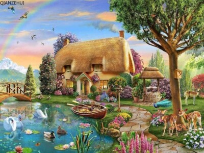 1000 Teile Puzzle, LAKESIDE COTTAGE