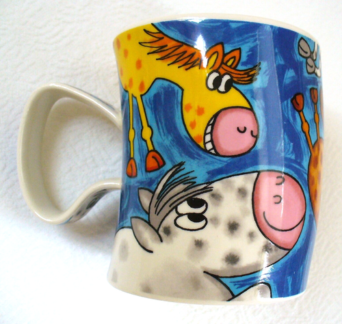 Donoon~Steingut~FARM CRAZY~Jane Brookshaw~CARTOON~Pferde~PONYS~Schottland~TASSE