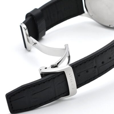 SEIKO Vintage Design SZEV013 Solar Analog Watch Black Dial Leather