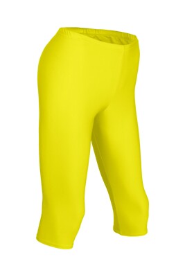 Capri Caprihose Gelb kurze Leggings glänzend Damen stretch shiny glänzend