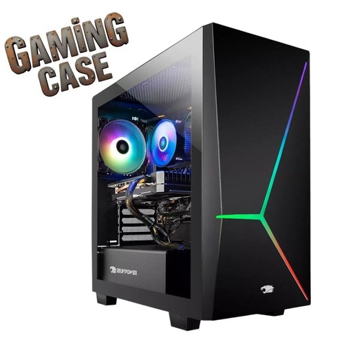IBUYPOWER Mid Tower Gaming Desktop PC Tempered Glass Black 4 ARGB FANS ...