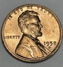 1958-D  Unc Lincoln Wheat Cent - Broadstruck  Out Of Collar  error #557