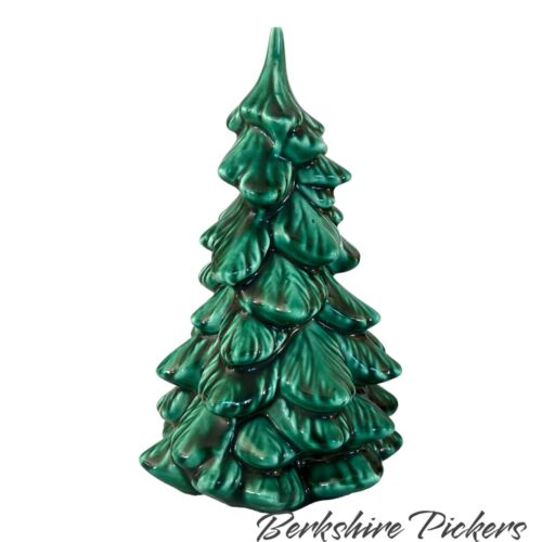 Vintage Ceramic Christmas Tree Green 6” Hand Painted Tree