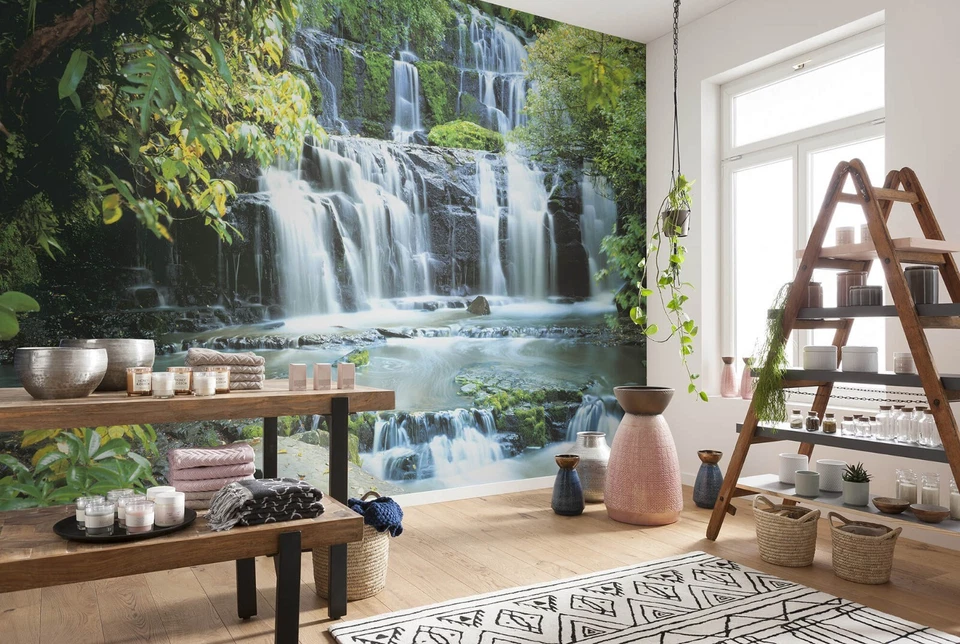 368x254cm Giant wall mural wallpaper Falls in the forest room decor art - Image 2 of 4