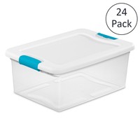 Sterilite 15-qt. Clear Stackable Latching Storage Box Container, 24 Pack | 1494 on sale Sterilite 15-qt. Clear Stackable Latching Storage Box Container, 24 Pack | 1494 on sale