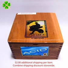 Acid Blondie Belicoso Empty Wood Cigar Box 7.25" x 7.25" x 4.25"