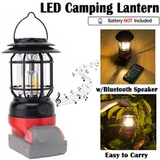 LED Camping Lantern For Milwaukee 18V Battery with Bluetooth Speaker Lights Use