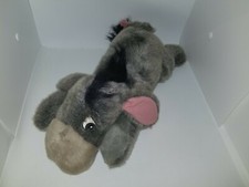 Disney Store Eeyore Gray Floppy Plush 14" Laying Down toy w/ pellets  fiber