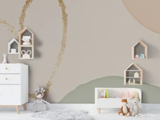 3D Golden Pink Heart Wallpaper Wall Mural Removable Self-adhesive Sticker1070