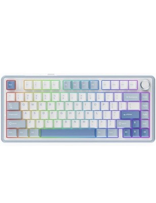 Epomaker X Aula F75 Gasket Mechanical Keyboard with Knob Sea Salt Blue