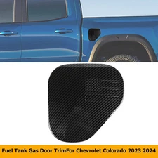 For Chevy Colorado CANYON 2023+ Fuel Tank Gas Door Bezel Cap Cover Carbon Fiber