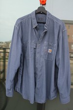 Carhartt FR Flame Resistant Shirt Mens XL Light Blue Loose Fit CAT 2 2112