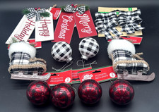 Christmas Set of Plaid Ornaments