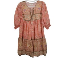 Spell & The Gypsy Collective Seashell Mermaid Boho Mini Dress Coral Size Small