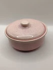 Vintage Bauer Pink Speckled 7.5"  Casserole  Bowl With Lid