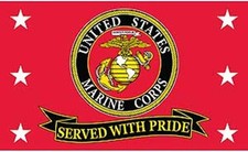 United States Marine Corps - Served with Pride Flag 3'x5' - Made in the USA