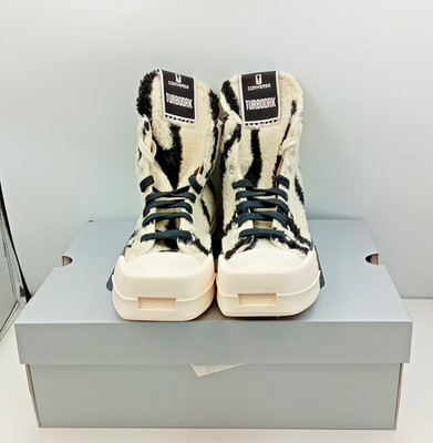 Converse x Rick Owens DRKSHDW Turbo Hi Weiß Schwarz Gr. UK 6,5 AO3943C Neu mit Karton