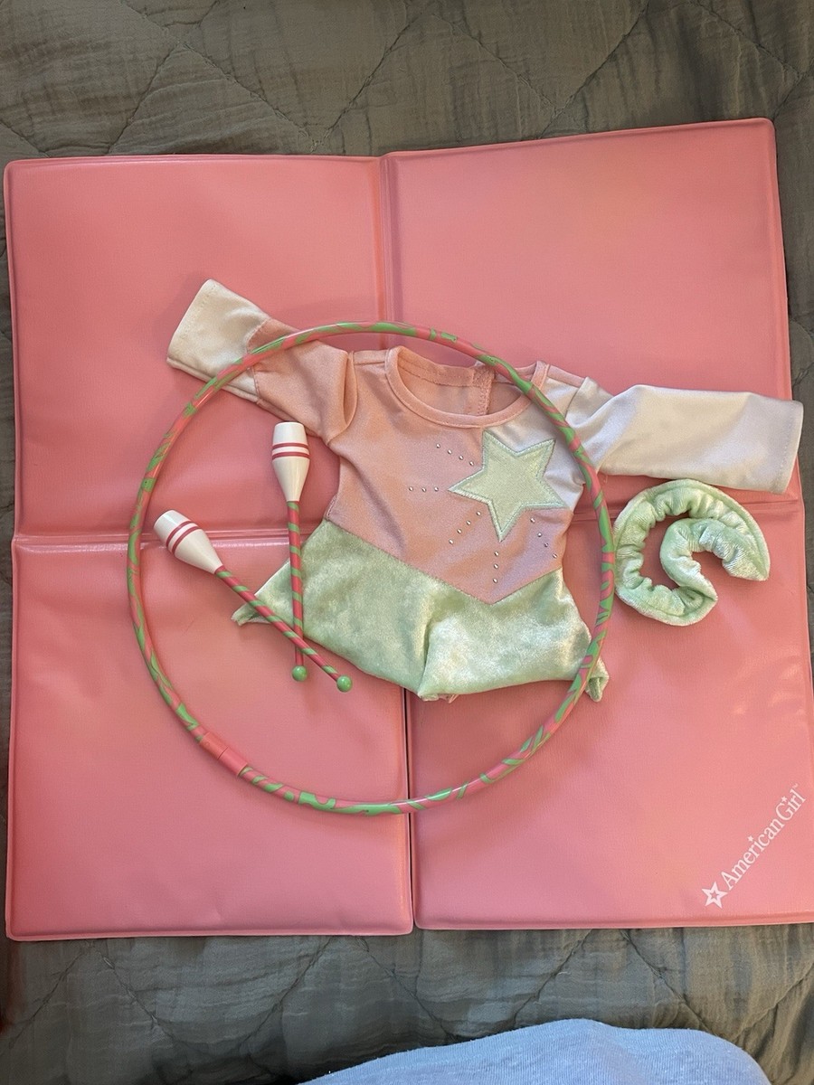 American Girl Doll Rhythmic Gymnastics Set Leotard Hoop Mat Batons