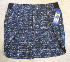 Cypress Club Skort Built-in Shorts Tummy Smoothing Women's Black Stretch NEW!