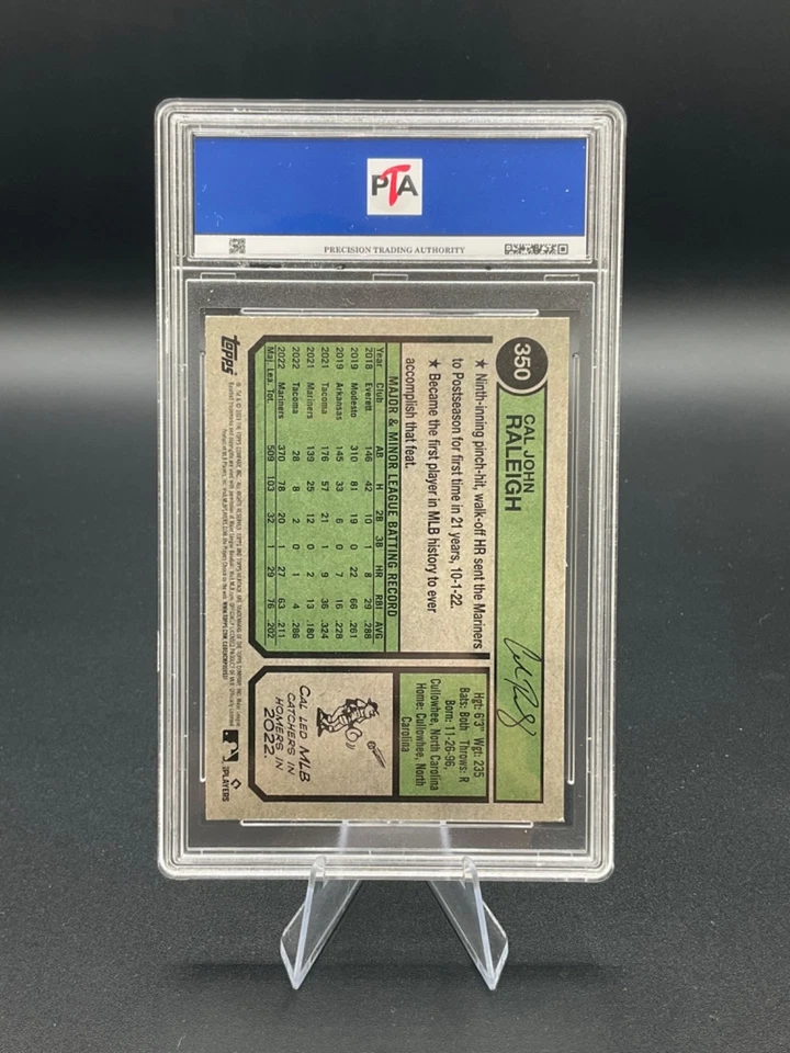 2023 Topps Heritage #350 Cal Raleigh Seattle Mariners Graded GEM MINT PTA 10 🔥 - Image 2 of 2