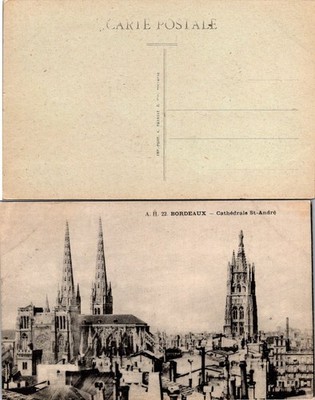 Postcard of Bordeaux Cathedral St-Andre in France -  Postcard