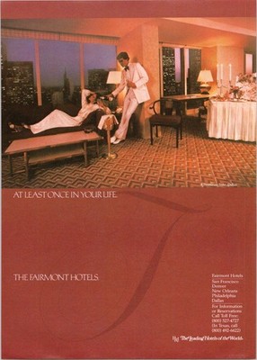 Fairmont Hotels 1980 Vintage Print Ad Penthouse Suite Dallas
