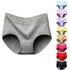 3-Pack Women Period Cotton Panties Leakproof Menstrual Underwear Briefs Panty