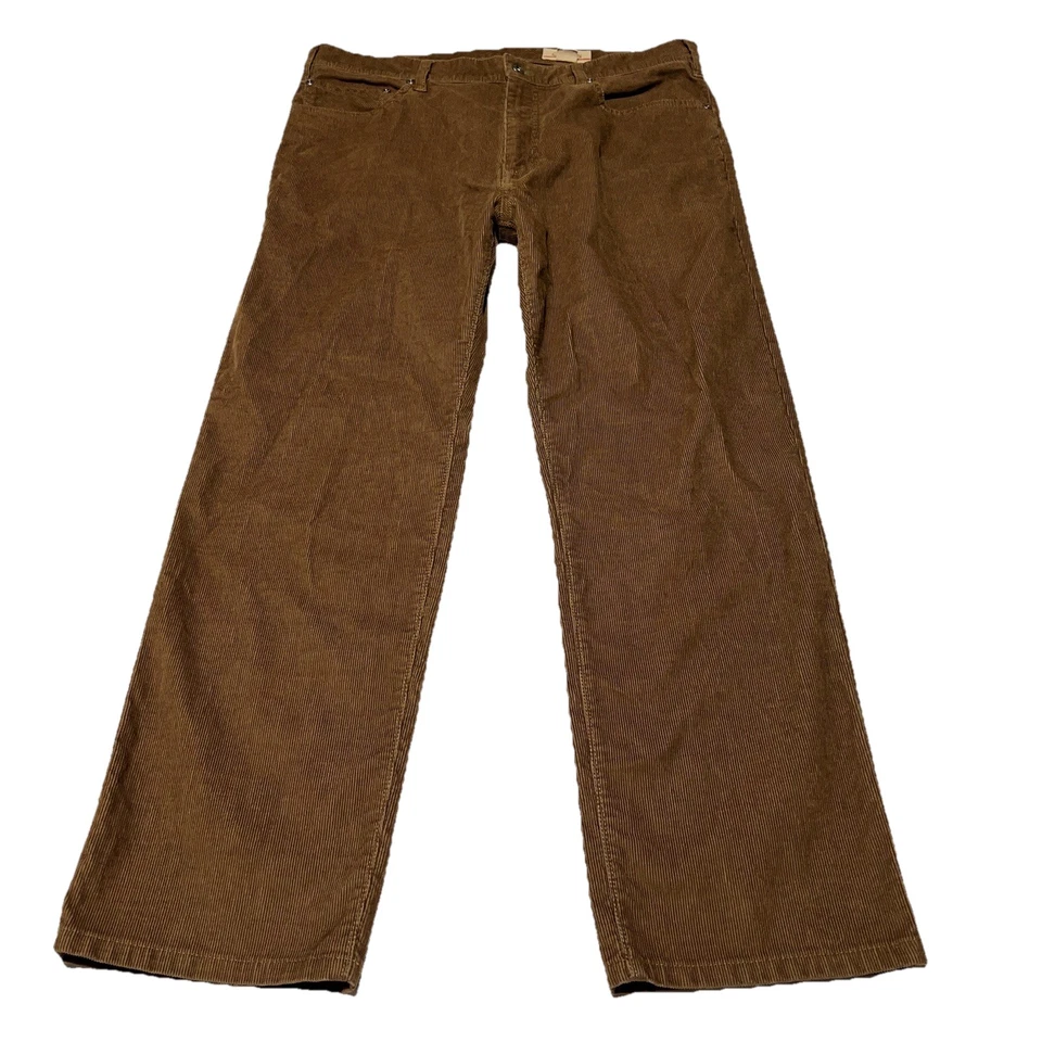 Orvis Five-Pocket Brown Corduroy Stretch Pants Mens Size 38x30 Cords - Image 2 of 4