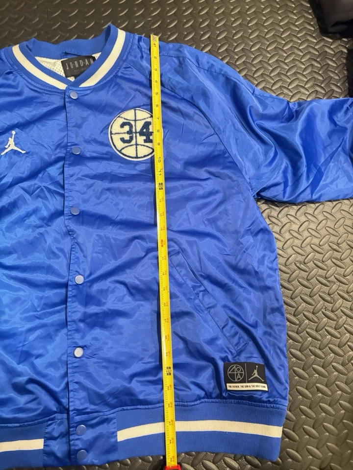 Jordan Air Jacket Mens XXL Blue He Got Game Satin Snap Front Basketball VTG Rare - Image 4 of 4
