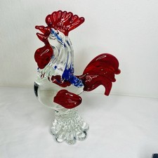 VTG Hand Blown Murano Glass Rooster 9  