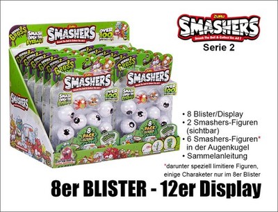 Smashers Serie 2 - Blister mit 8 Kugeln - 12er DISPLAY