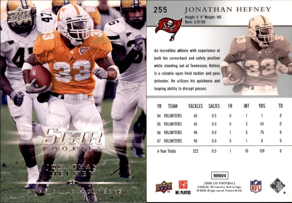 2008 Upper Deck-Football-NFL-#253-300-Stars-Rookies-You Pick-Buy Volume-2328 - Image 2 of 4