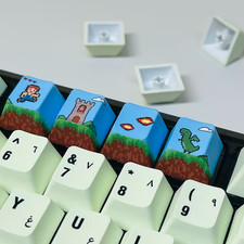 Custom Set of 4 Retro Pixel Keycap for Mechanical Cherry MX Keyboard Switch Use