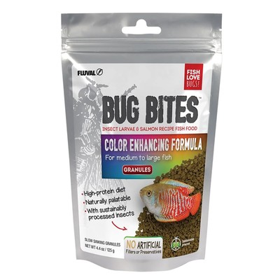 Fluval Bug Bites Color Enhancing Fish Food for Tropical Fish, Granules for
