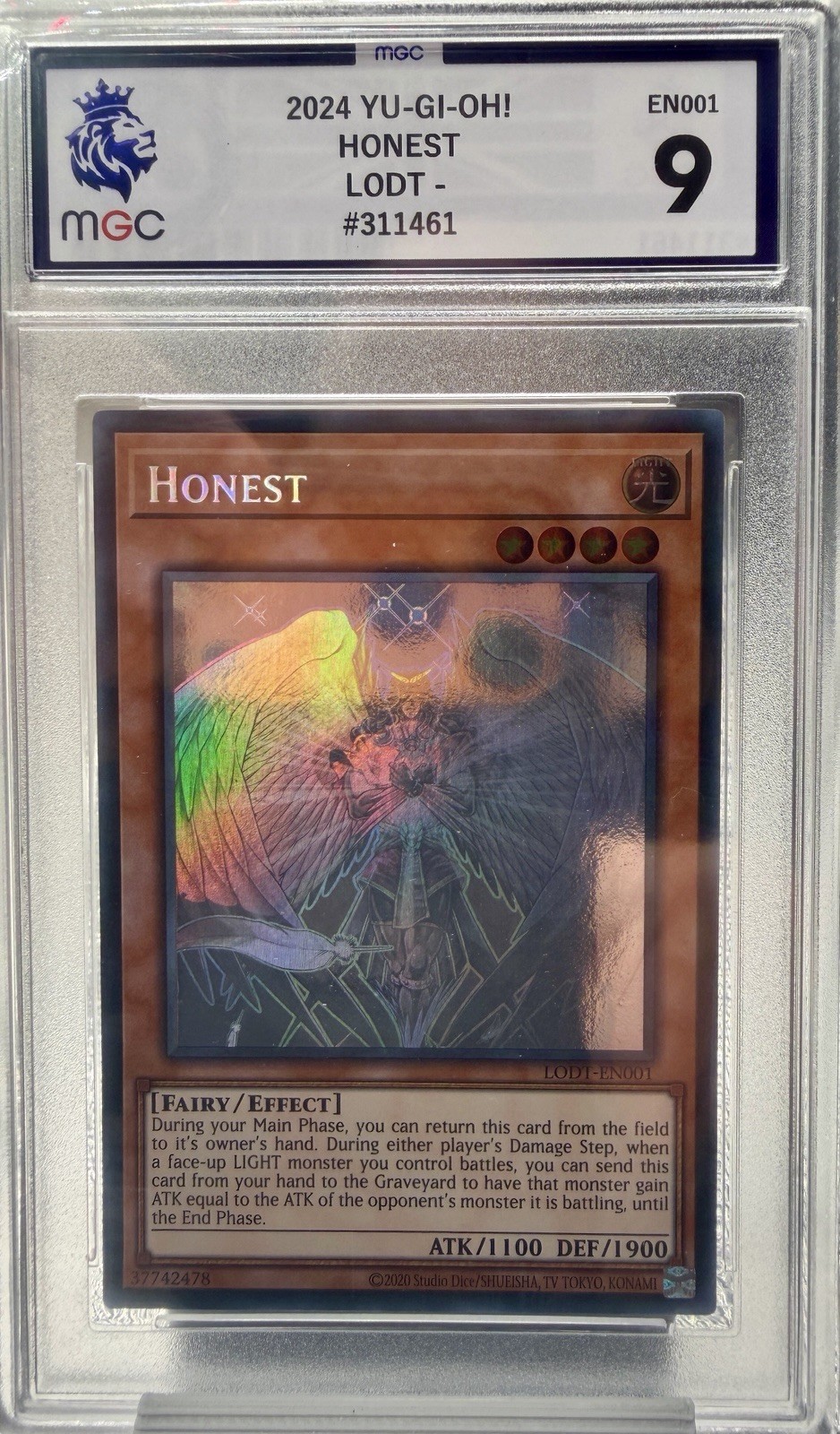 Yu-Gi-Oh! Honest LODT-EN001 Light of Destruction Ghost Rare, MGC 9 Graded