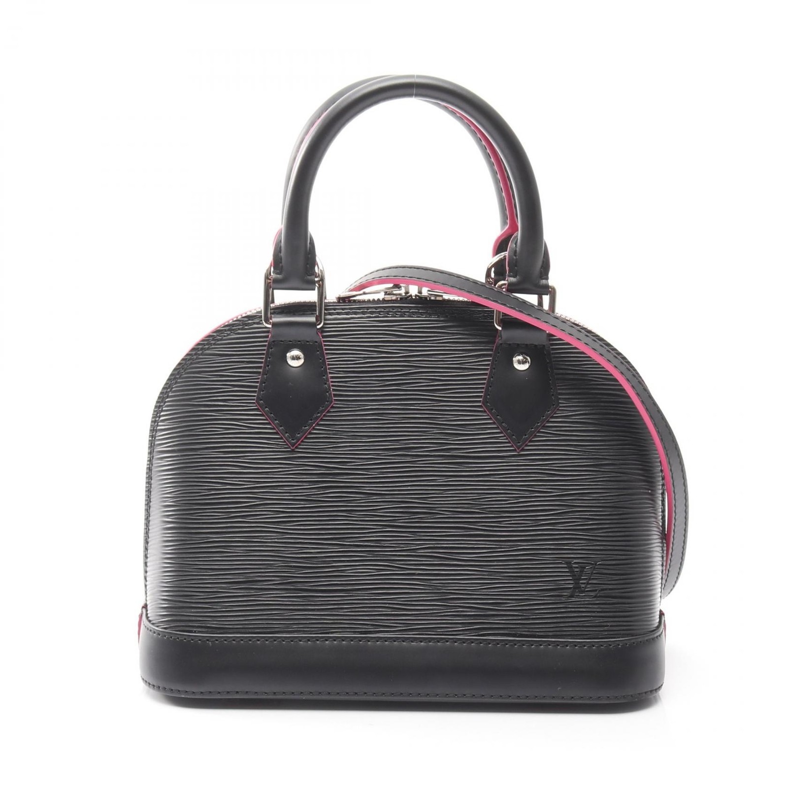 LOUIS VUITTON Alma BB Shoulder Handbag M54160 Epi leather Black Hot pink Used