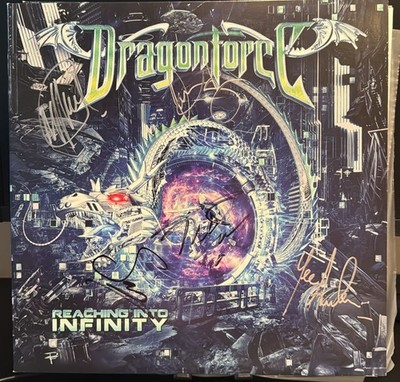 DragonForce Reaching Into Infinity Green/Black 2017 autographed