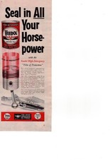 1953 Veedol HighDetergency Motor Oil Seal in All Your Horsepower Single Print Ad