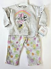 DISNEY BABY Infant Girls MINNIE MOUSE Sweatshirt  Pants 2 Piece Outfit 3-6M NWT