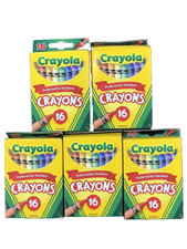 5 Pks Crayola Classic 16 Color Crayons Peggable Retail teacher preferred LB2s1