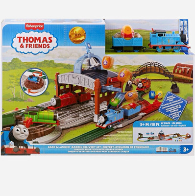 Thomas & Friends Motorized Load & Launch Barrel Delivery Set w/ Track